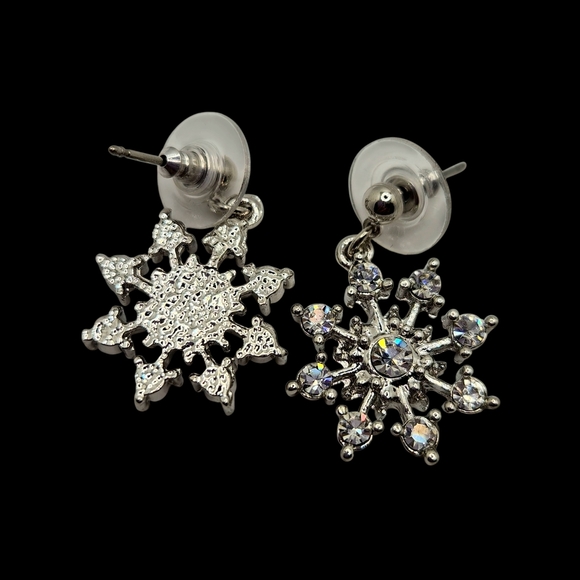 Dazzling Crystal Snowflake Earrings - Picture 4 of 5